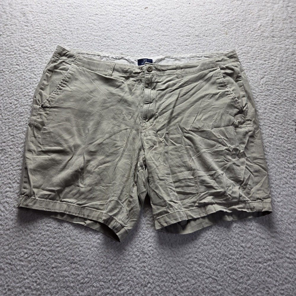George Shorts Mens 40 Beige Cotton Spandex Stretch Chino 8 Inseam Casual Summer